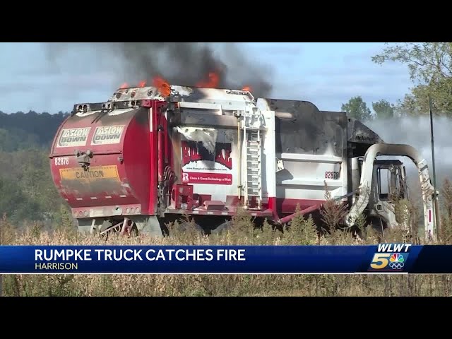 Advertisement Garbage truck fueled by natural gas bursts into flames in Harrison