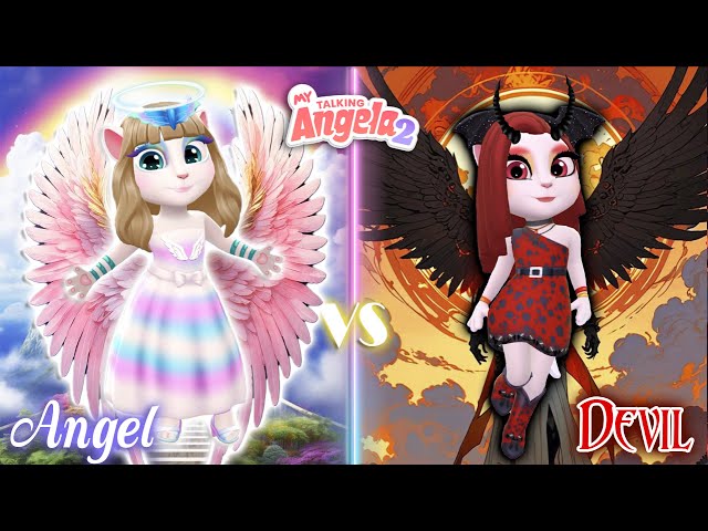 My Talking Angela 2 | ANGEL ANGELA😇 vS DEVIL ANGELA👿 | new update | cosplay