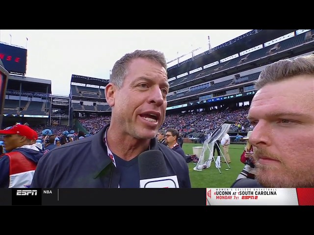 Pat McAfee Interview w/ Troy Aikman | Battlehawks vs. Renegades | XFL Week 1