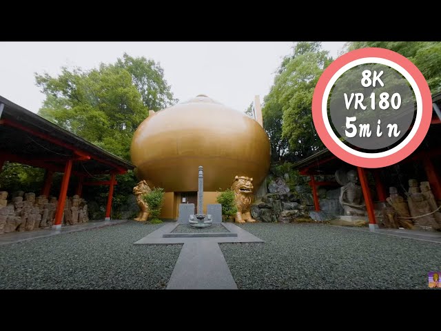 5 Min Meditation Mysterious temple where it rains VR180 8K Binaural ASMR