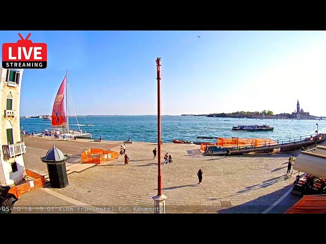 🔴Bacino di San Marco from Via Garibaldi - Live View from Hotel Ca' Formenta Venezia