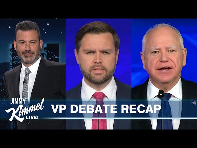 Jimmy Kimmel Breaks Down the Vice Presidential Debate Between JD Vance & Tim Walz