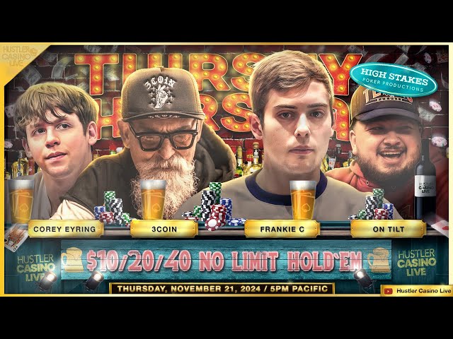 Frankie C, Corey Eyring, 3Coin & On Tilt Play POKER!! Commentary by Charlie Wilmoth