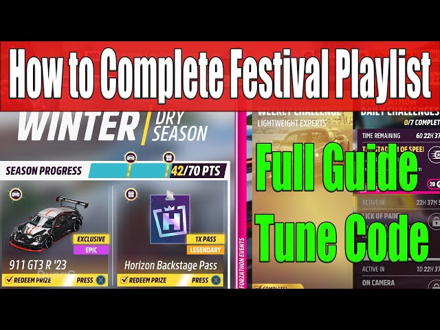 Forza Horizon 5 How to Complete Festival Playlist Winter Season Series 40 Full Guide, Tune Code