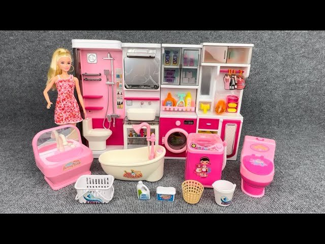 12 Minutes Satisfying With Unboxing Cute Pink Toilet | Barbie Toys collection ASMR | Review Toys