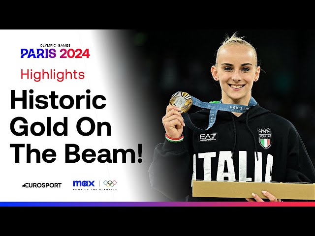 Italy's Alice D'Amato wins women's balance beam gold medal as Simone Biles FALTERS! 🇮🇹 | #Paris2024