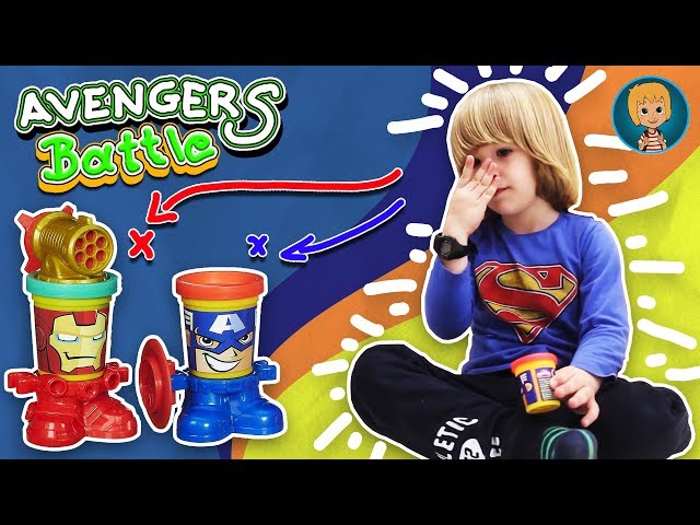 IRON MAN vs Captain America - Avengers Play Doh Playset with Gertit ToysReview