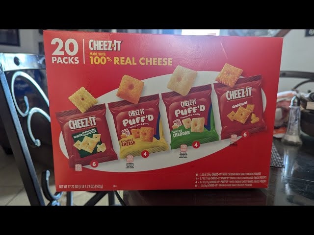 CHEEZ IT 20 pack, 4 different flavors!