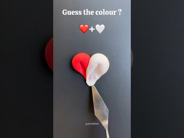 Guess the mixed colour ❤️+🤍= ? #shorts #colormixing #satisfying