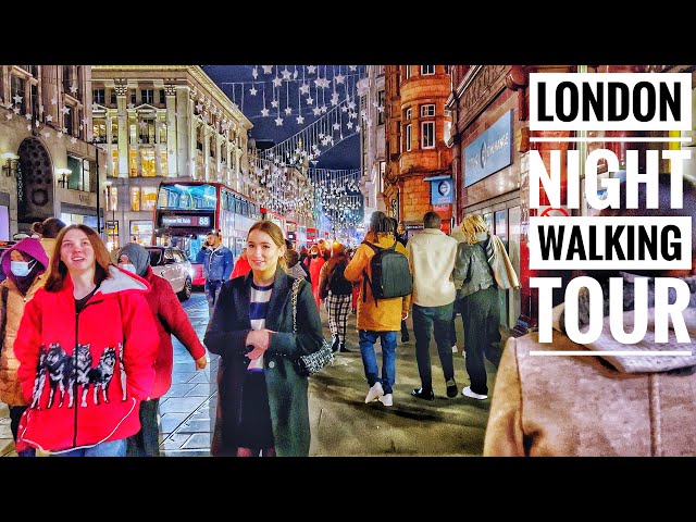 London Night Walk | Central London Oxford Street, James Street, Carnaby Street Night Walk [4K HDR]