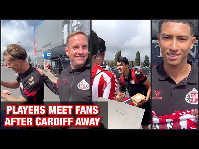 Sunderland players meet fans after away win against Cardiff City