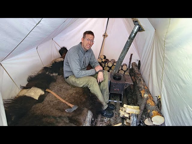 3 Days in Arctic with Bushcraft Hot Tent & No Sleeping Bag