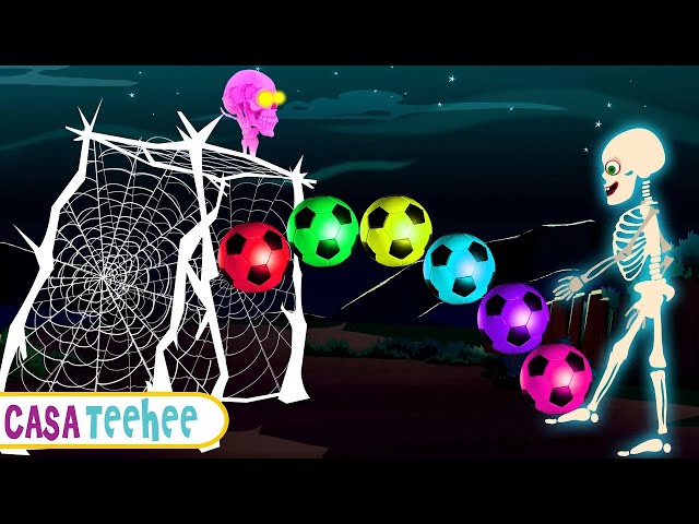 LIVE 🔴 Jogo de futebol de esqueletos malucos | Halloween Songs + Scary Nursery Rhymes