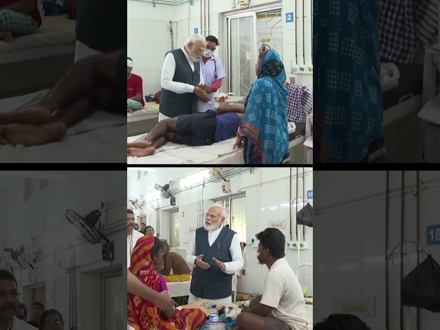 PM Modi visits the hospital in Balasore to meet those injured in Odisha train accident.