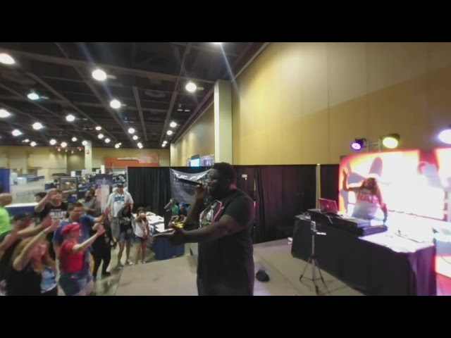 Mega Ran performs Splash Woman live at the Game On Expo 2018