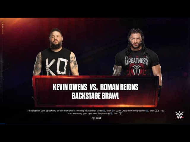 KEVIN OWENS VS ROMAN REIGNS BACKSTAGE BRAWL| WWE 2K24 GAMEPLAY