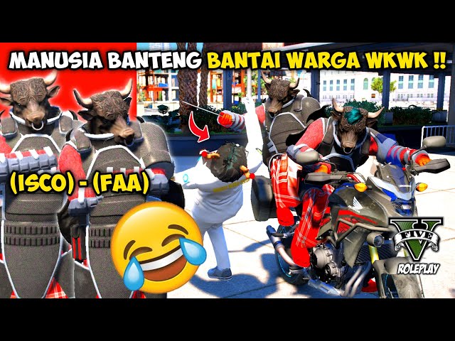 MENJADI MANUSIA SILUMAN BANTENG MERAH !! BANTAI EMS,TRICKSTER DAN WARGA KOTA WKWK !! GTA V ROLEPLAY