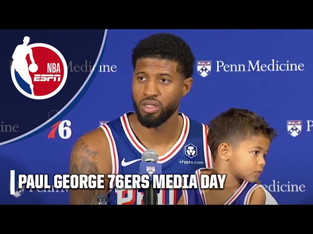 Paul George 76ers MEDIA DAY 🎤 Playing w/ Embiid & Maxey, playoff hopes & more | NBA on ESPN