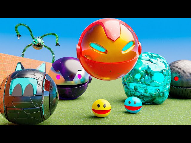 Pacman Adventures Compilation | Robot Cartoon Cat vs Robot Pacman vs Iron-Man