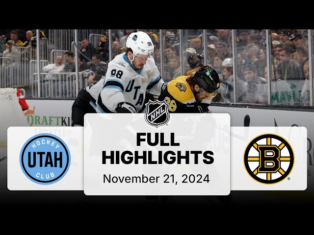 NHL Highlights | Utah Hockey Club vs. Bruins | November 21, 2024