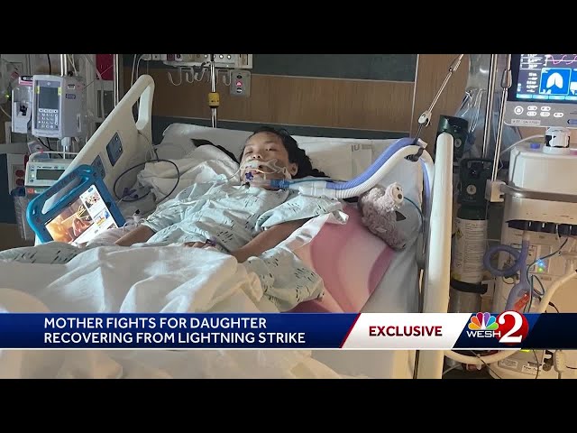 'I cry every day': Mother fights for daughter recovering after being struck by lightning in Breva...