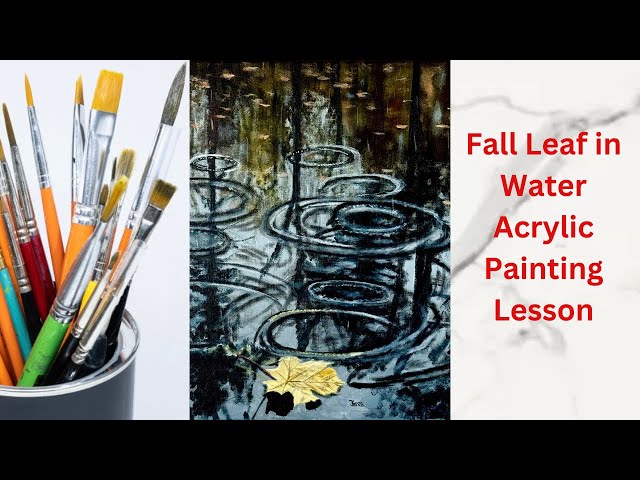 Fall Leaf in Water Acrylic Painting Lesson