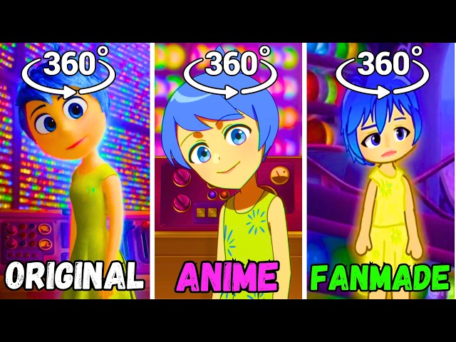 360 VR Joy Delusional Original vs Anime vs Fanmade | Inside out 2 in Cinema