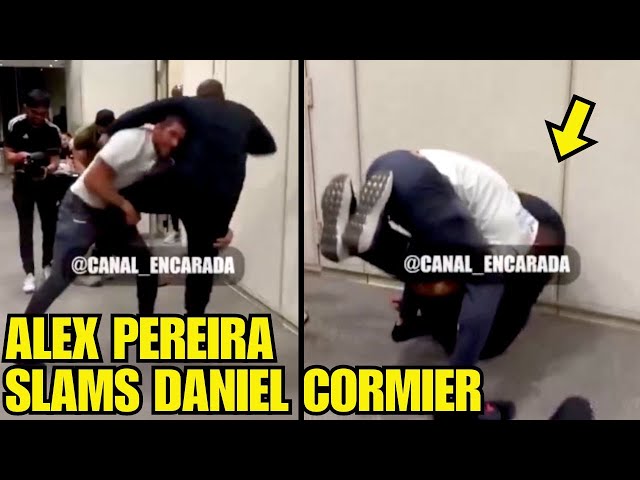 Footage: Alex Pereira Out Wrestles Daniel Cormier In UFC Lobby