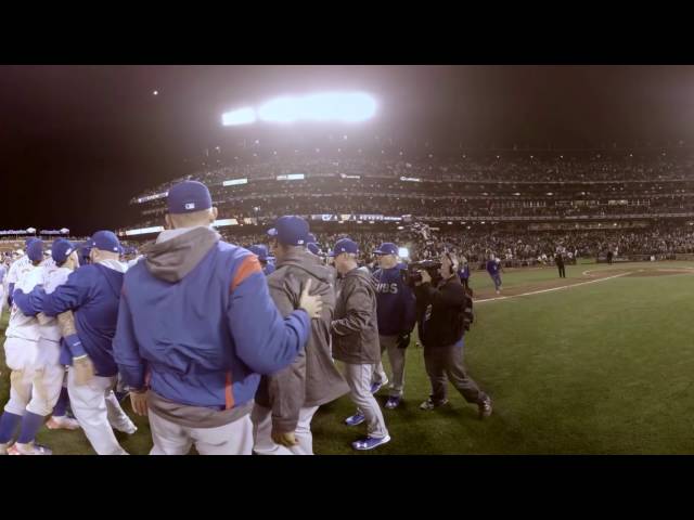 VR 360: Cubs on field celebration after advancing to NLCS