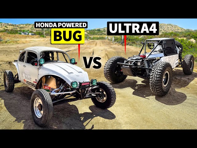 K20-powered Bug vs LS-powered Budget Build Ultra4 in DIRT DRAG RACING!