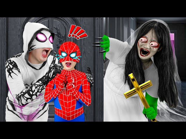 What If Many SPIDER-MAN in 1 HOUSE...??|| Funny Moments Kid Spider-Man Faces Ghost Girl(LIVE ACTION)