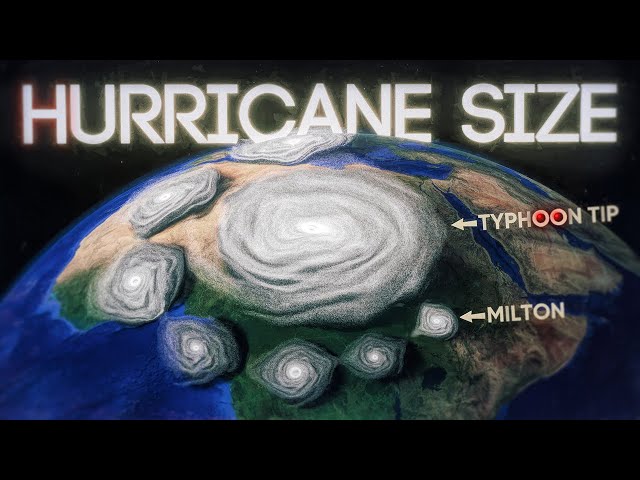 HURRICANE Size Comparison: 3D Simulated 2024