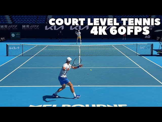 Novak Djokovic & Emil Ruusuvuori Court Level Practice | w/ Slow Motion Rally 2024 (4K 60FPS)