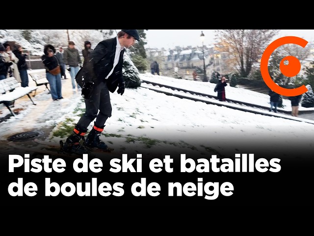 Piste de ski et batailles de boules de neige Montmartre - 21/11/2024