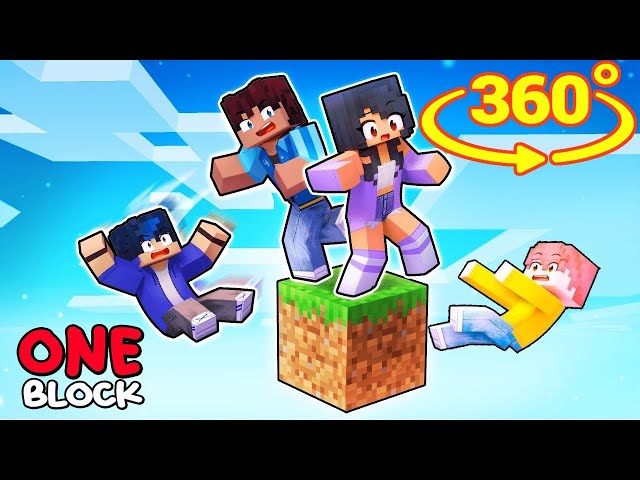 APHMAU & Friends On ONE BLOCK In Minecraft 360°!