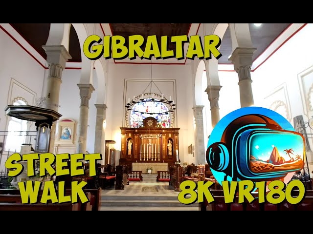 06 Gibralta Walking through Holy Trinity Cathedral Anglican on way to Cablecar 8K 4K VR180 3D Travel