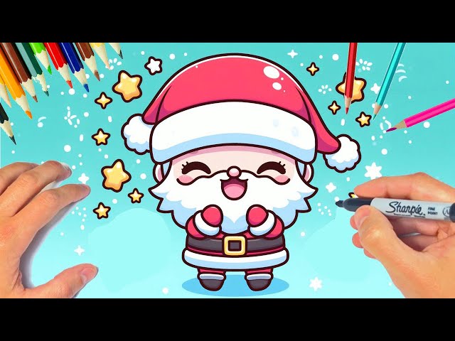 Como Dibujar a PAPA NOEL o SANTA CLAUS 🎅🎄🎁 | Dibujos para NIÑOS | Navidad | DibujArteMania 🎨