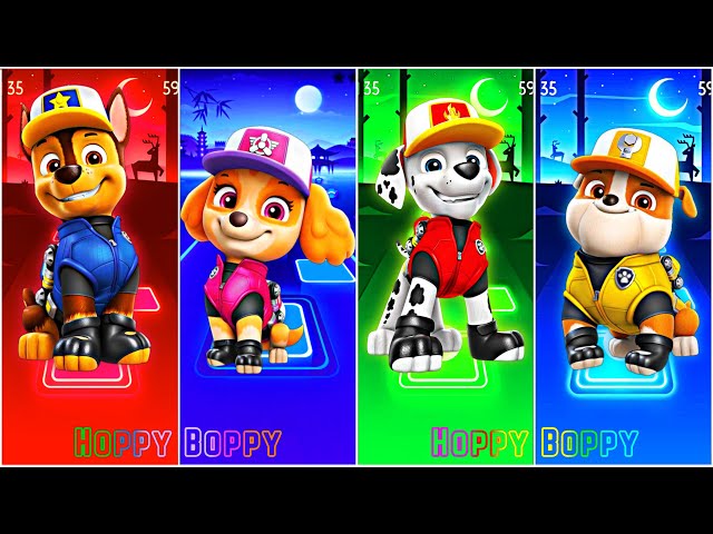 Chase 🆚 Skye 🆚 Marshall 🆚 Rubble || PAW Patrol 🎶 Tiles Hop EDM Rush