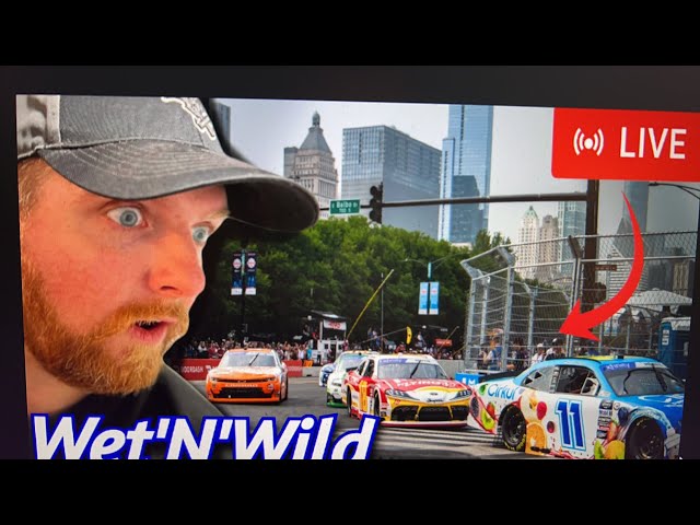 🔴LIVE: NASCAR Chicago Street Race in RAIN- lots of Crashes!!