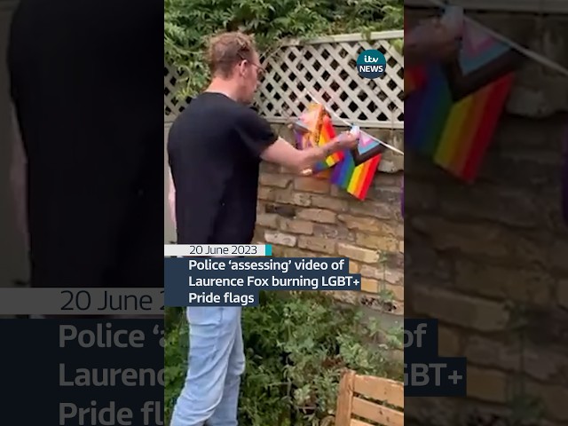 Laurence Fox posted a video of himself setting alight to Pride flags #itvnews #news #lgbtnews #lgbt