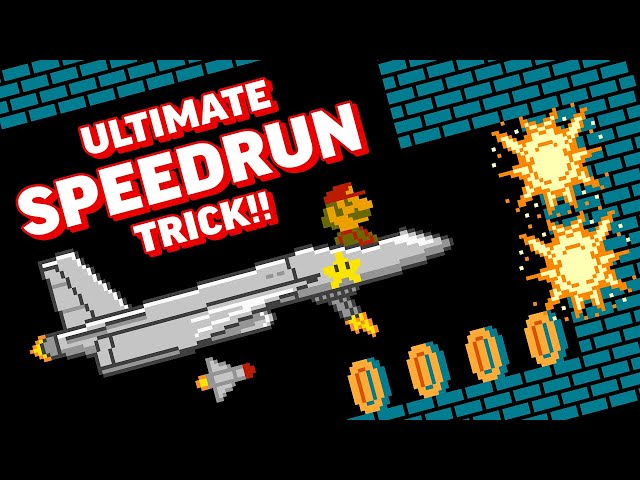 Ultimate World 1-2 SPEEDRUN Trick in Super Mario Bros. (NES)!!