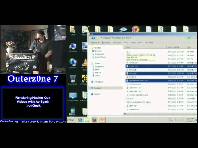 Outerz0ne 2011: IronGeek - Rendering Hacker Con Videos with AviSynth