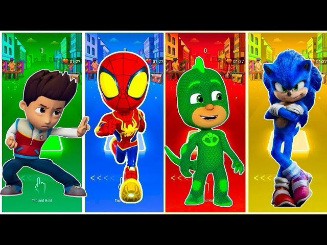 Catboy 🆚 Owlette 🆚 Gekko 🆚 Romeo | PJ Masks | Tiles Hop EDM Rush