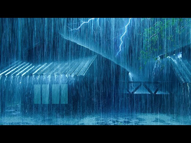 Rain Sounds Hypnosis YOU to Sleep | Relaxing Heavy Rain on Tin Roof & Mighty Thunder | White Noise..