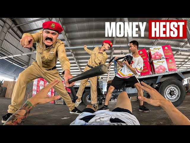 Parkour MONEY HEIST vs INDIAN POLICE in REAL LIFE "HOMELESS LIFE" ( Epic Parkour Escape POV Chase )