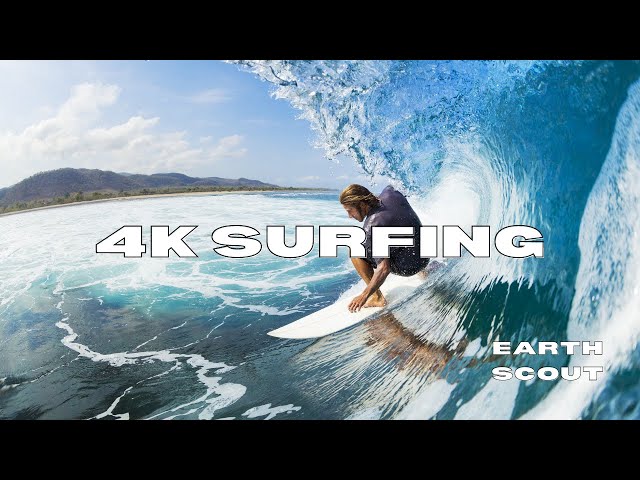 Surfing in 4K - Beautiful Ocean Views 🌊 Soft House Music