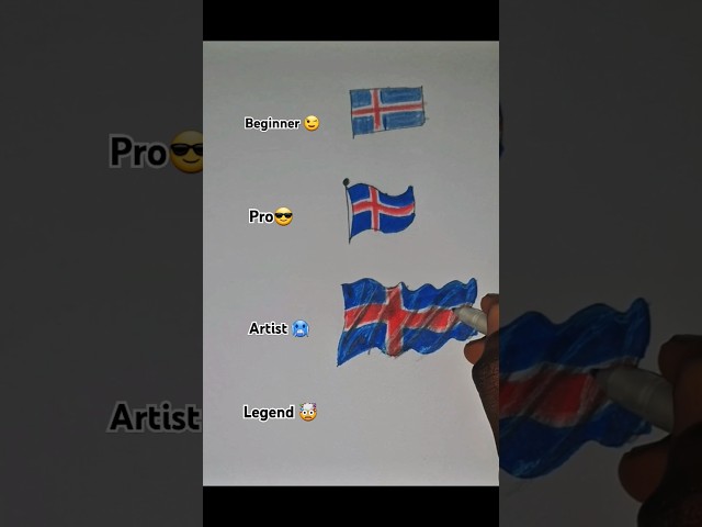 Draw Iceland Flag! #drawing #art #satisfying #dessin #shorts #painting