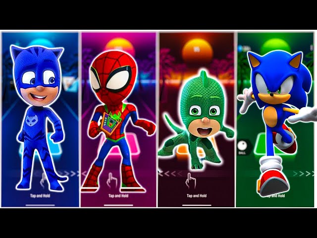 Catboy 🆚 Owlette 🆚 Gekko 🆚 Romeo | PJ Masks | Tiles Hop EDM Rush