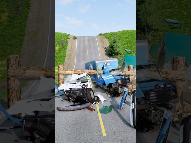 Mixed cars driver log trap crash part707 #shortvideo #beamngdrive #shorts #india #gaming #automobile