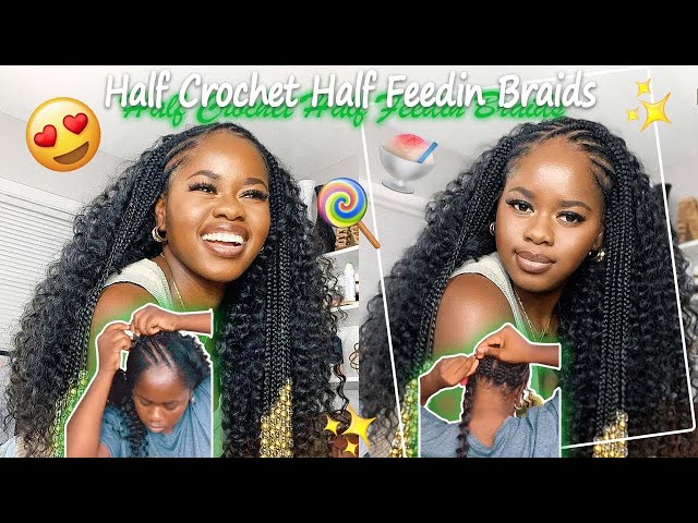 Is it giving!?😇Tutorial How To Half Crochet Half Braids! Curly Hairstyles Ft. #ULAHAIR